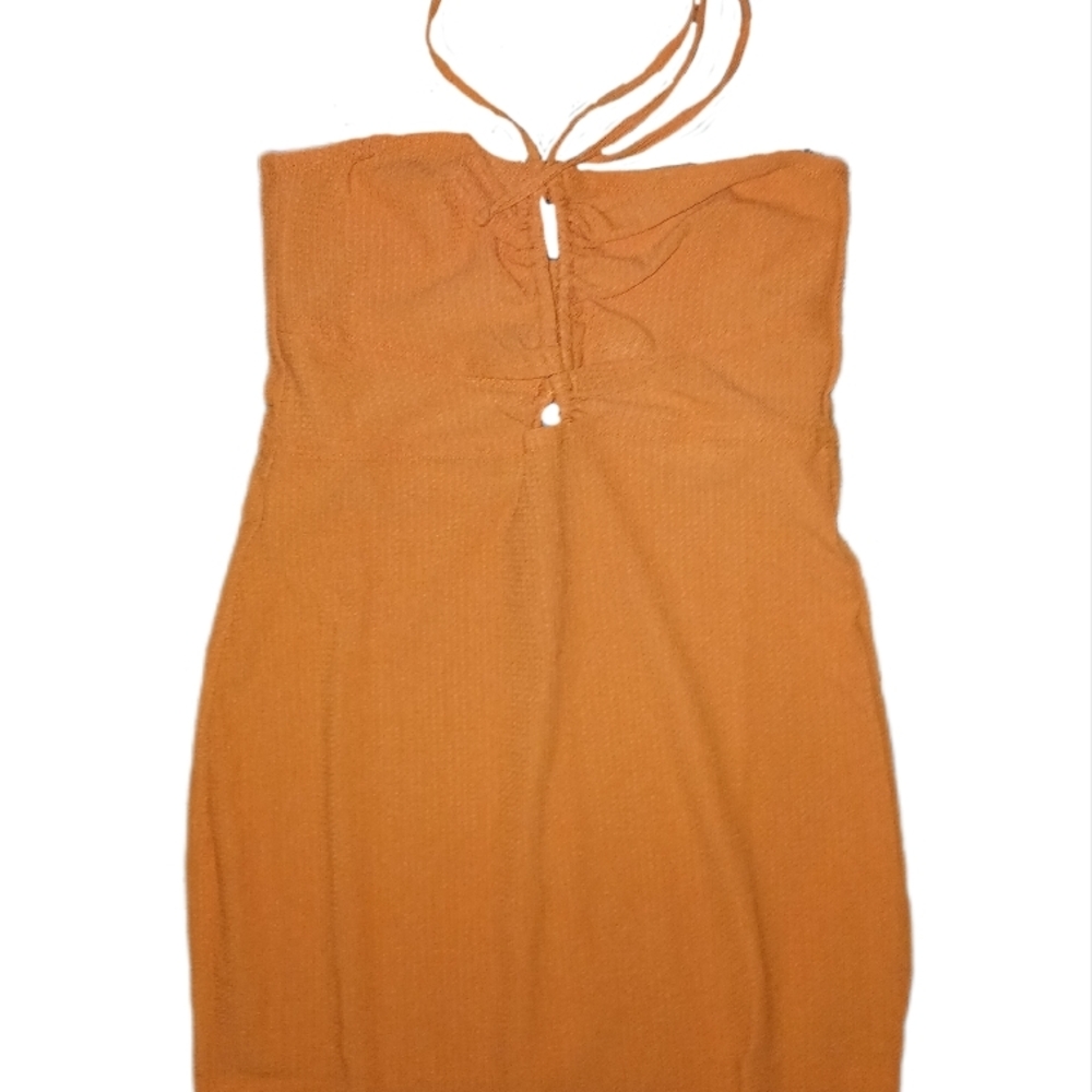 Wild Fable Orange Bodycon  Halter Mini Dress Size M New W/ Tags